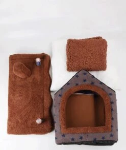 Château Animaux® Hondenhuis - Kattenhuis - 50 X 40x 46 Cm - Dierenhuis - Kattenhok - Hondentent - Hondenhuisjes Voor Binnen - Bruin -Hondenserie Winkel 1013x1200