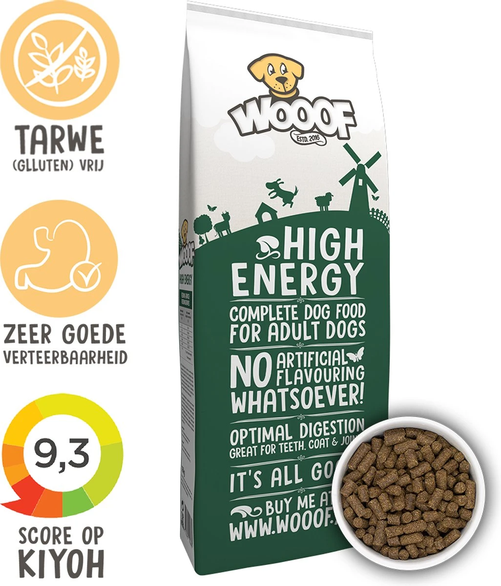 WOOOF High Energy 18KG - Geperst Hondenvoer - Geperste Hondenbrokken - Droogvoer 3 WOOOF High Energy 18KG - Geperst Hondenvoer - Geperste Hondenbrokken - Droogvoer