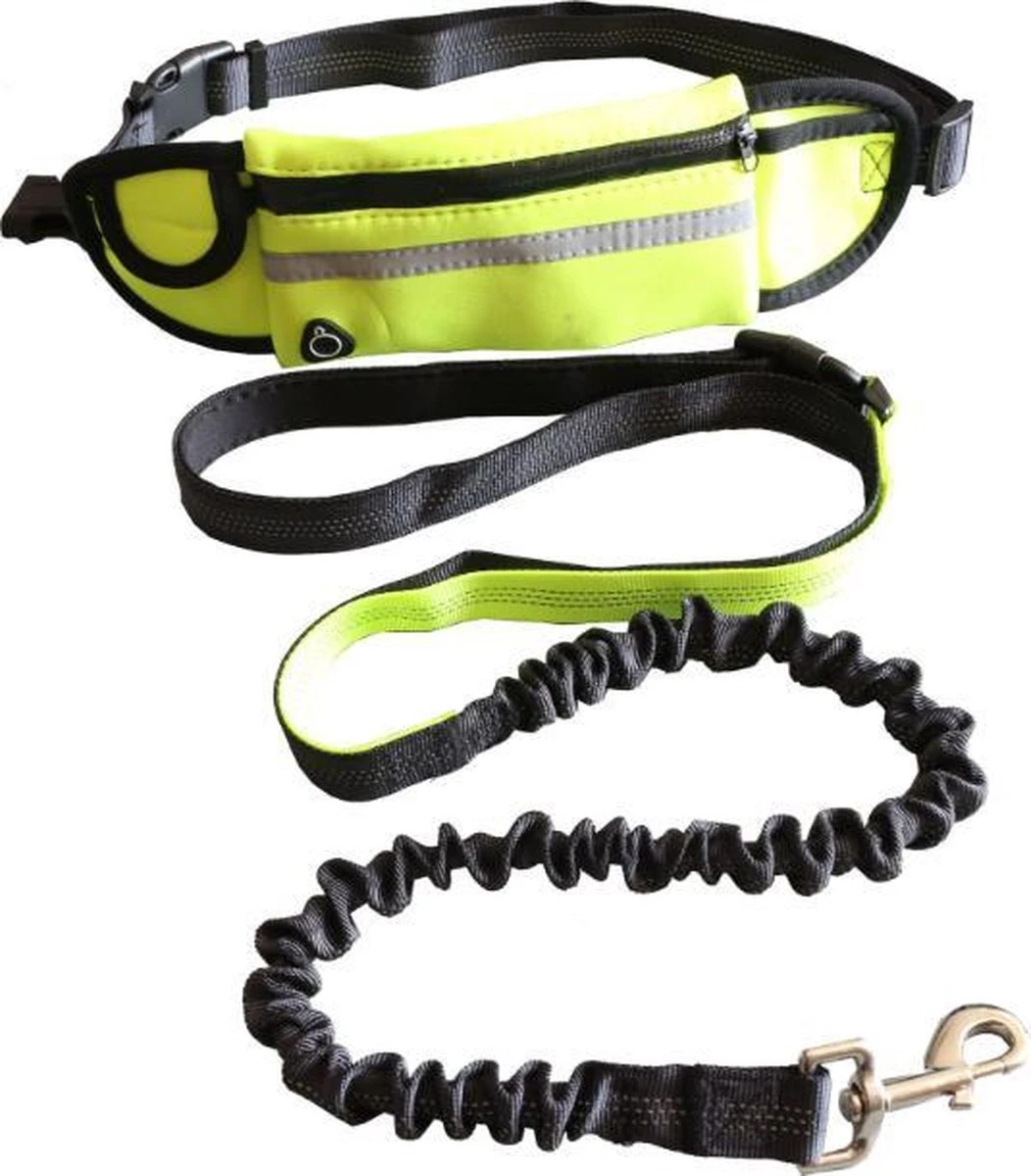 Hondenriem Hardloopriem Elastische Reflecterende Geschikt Voor Hardlopen - Handsfree Riem Met Opbergtasje – Hond Looplijn - Schokabsorberend - Groen 3 Hondenriem Hardloopriem Elastische Reflecterende Geschikt Voor Hardlopen - Handsfree Riem Met Opbergtasje – Hond Looplijn - Schokabsorberend - Groen