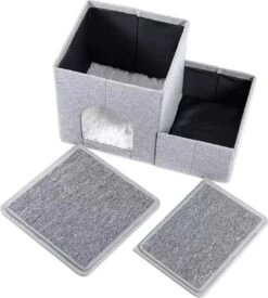 2-in-1 Hondenhuis & Hondentrap - Voor Binnen - Huisdieren Huisje - Hondenmand - Kattenmand - 67.5x40x37.5 Cm - Grijs 10 2-in-1 Hondenhuis & Hondentrap - Voor Binnen - Huisdieren Huisje - Hondenmand - Kattenmand - 67.5x40x37.5 Cm - Grijs -Hondenserie Winkel 1077x1200