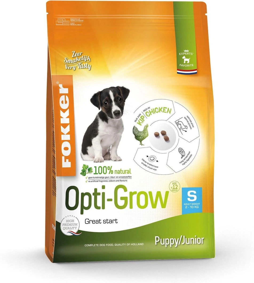Fokker Dog Opti-Grow S Kip - Hondenvoer - 2.5 Kg 11 Fokker Dog Opti-Grow S Kip - Hondenvoer - 2.5 Kg - Afbeelding 9