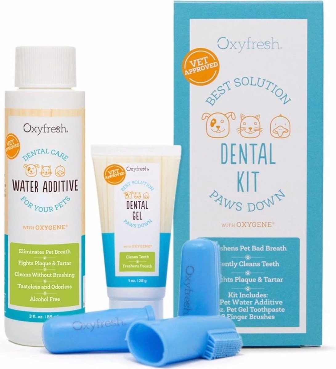 OxyFresh Pet Dental Kit - Tegen Slechte Adem En Tandsteen Bij Honden En Katten 3 OxyFresh Pet Dental Kit - Tegen Slechte Adem En Tandsteen Bij Honden En Katten