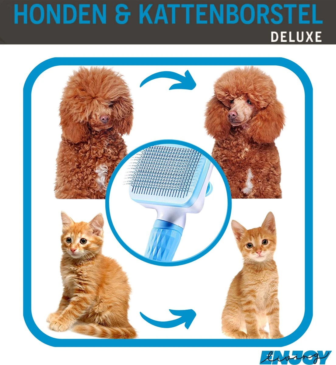 Professionele Kattenborstel/Hondenborstel + BONUS - Bovenvacht | Ondervacht - Langharige | Kortharige - Haarverwijderaar Voor Huisdieren - Kattenkam - Hondenkam 10 Professionele Kattenborstel/Hondenborstel + BONUS - Bovenvacht | Ondervacht - Langharige | Kortharige - Haarverwijderaar Voor Huisdieren - Kattenkam - Hondenkam - Afbeelding 8
