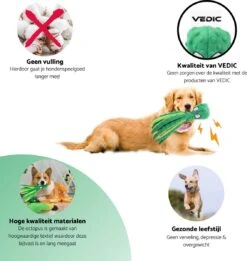 VEDIC® - Octopus Honden Knuffel Set Van 4 - Piepspeelgoed - Geen Vulling - 32CM - Groen/Blauw/Oranje/Roze -Hondenserie Winkel 1135x1200 1