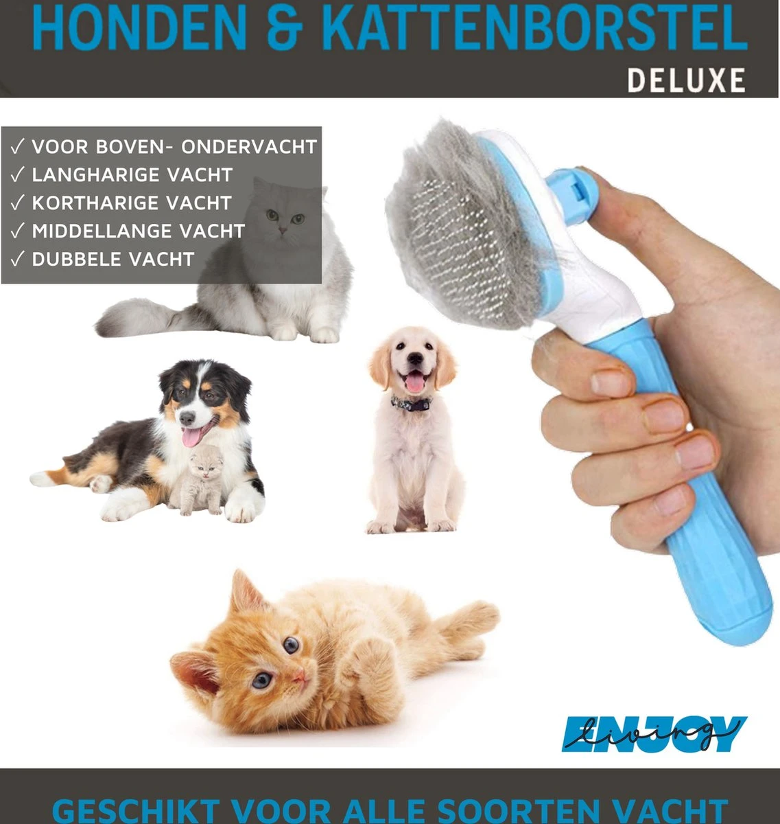 Professionele Kattenborstel/Hondenborstel + BONUS - Bovenvacht | Ondervacht - Langharige | Kortharige - Haarverwijderaar Voor Huisdieren - Kattenkam - Hondenkam 9 Professionele Kattenborstel/Hondenborstel + BONUS - Bovenvacht | Ondervacht - Langharige | Kortharige - Haarverwijderaar Voor Huisdieren - Kattenkam - Hondenkam - Afbeelding 7