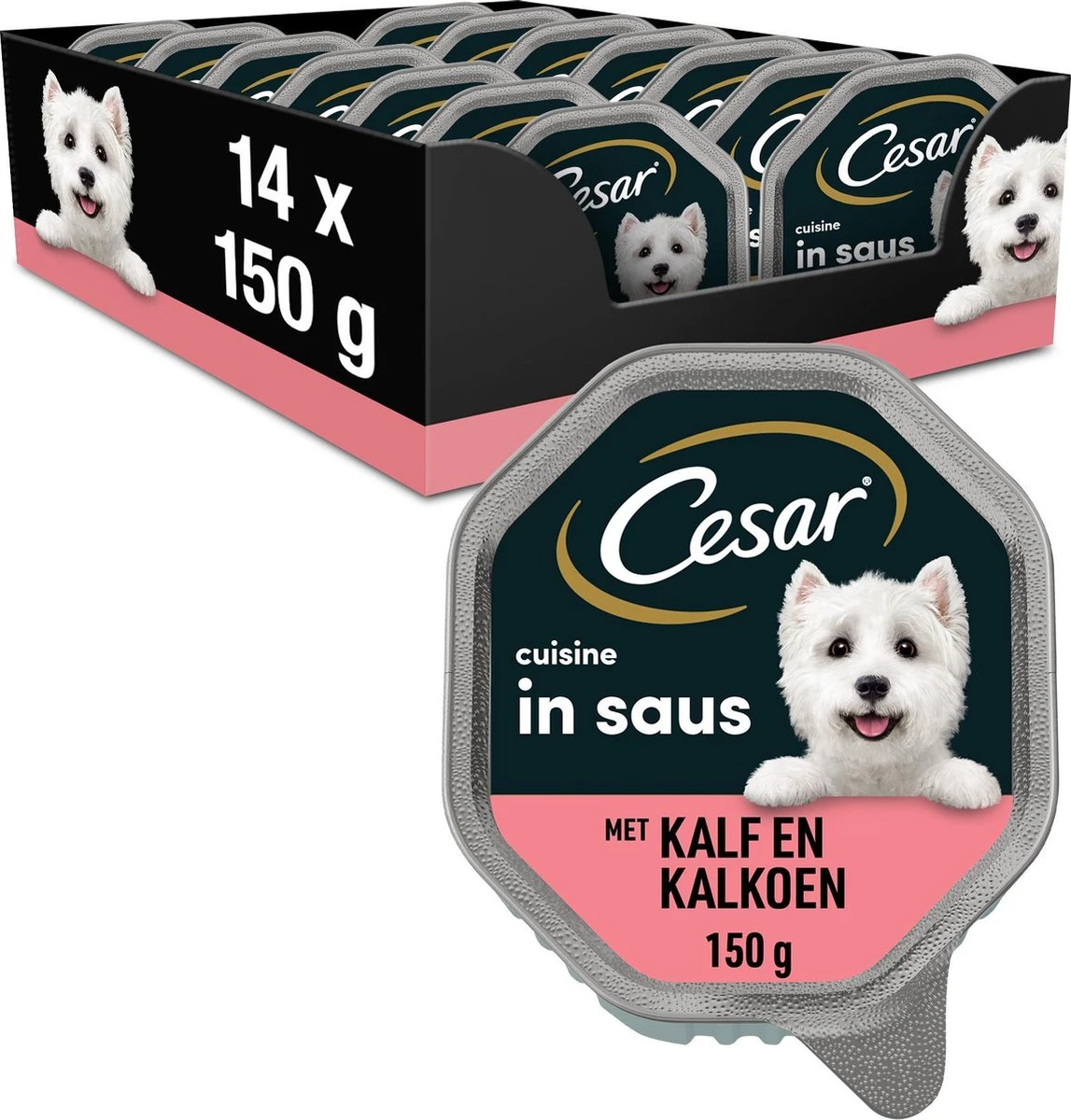 Cesar Cuisine Honden Natvoer - Kalf & Kalkoen In Saus - 14 X 150 Gr 3 Cesar Cuisine Honden Natvoer - Kalf & Kalkoen In Saus - 14 X 150 Gr