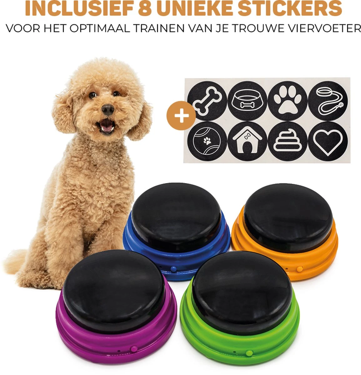 Vulpes Pets® PRO Praatknop Voor Honden - Dogbuttons - Laat Uw Huisdier Spreken - Hondenspeelgoed - Honden Training - Incl. E-Book & Trainingsstickers 4 Vulpes Pets® PRO Praatknop Voor Honden - Dogbuttons - Laat Uw Huisdier Spreken - Hondenspeelgoed - Honden Training - Incl. E-Book & Trainingsstickers - Afbeelding 2