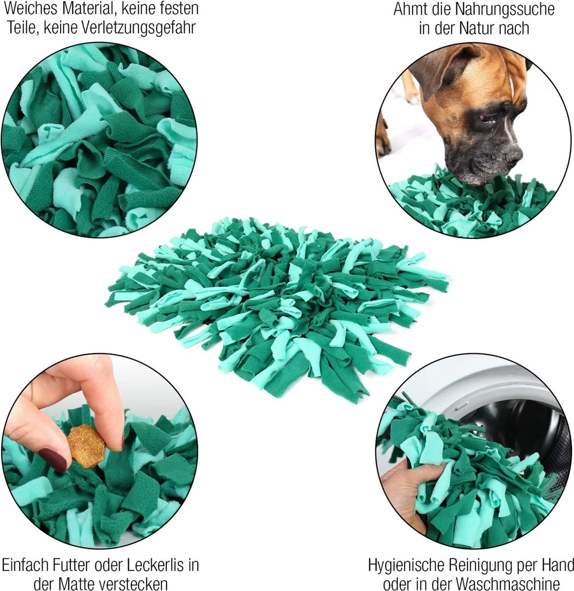 Bella & Balu Snuffelmat Voor Honden (45 X 30 Cm) - Het Snuffelmatten Dient Als Interactief Zoekspel, Bevordert Het Natuurlijk Zoeken Naar Voedsel En Traint De Reukzin Van Uw Hond (Groen) 5 Bella & Balu Snuffelmat Voor Honden (45 X 30 Cm) - Het Snuffelmatten Dient Als Interactief Zoekspel, Bevordert Het Natuurlijk Zoeken Naar Voedsel En Traint De Reukzin Van Uw Hond (Groen) - Afbeelding 3