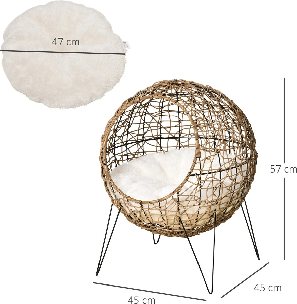 PawHut Kattenhuis Met Metalen Frame D30-442 8 PawHut Kattenhuis Met Metalen Frame D30-442 - Afbeelding 6