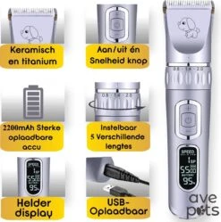 AVE Pets® Volledige Hondentondeuse Set Met Display - Draadloos Tondeuse - Scheerapparaat Voor Je Hond Of Kat - Huisdier Trimmer - Dierentondeuse - Dieren Verzorging 14 AVE Pets® Volledige Hondentondeuse Set Met Display - Draadloos Tondeuse - Scheerapparaat Voor Je Hond Of Kat - Huisdier Trimmer - Dierentondeuse - Dieren Verzorging -Hondenserie Winkel 1189x1200 6