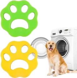 Merkloos Haarverwijderaar Wasmachine - 4 STUKS!! - Herbruikbare Honden- En Kattenhaarvanger - Sticky Pet Hair Remover - Pluispootjes - Huisdierhaar Verwijderaar - Groen Of Oranje -Hondenserie Winkel 1191x1200 3