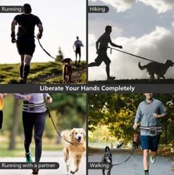 Looplijn Met Heupriem Hands Free - Hondenriem - Reflecterende Hardloopband -Elastische Leiband - Heuptas En Flessenhouder - Zwart - 150 Cm Tot 210 Cm -Hondenserie Winkel 1194x1200 10