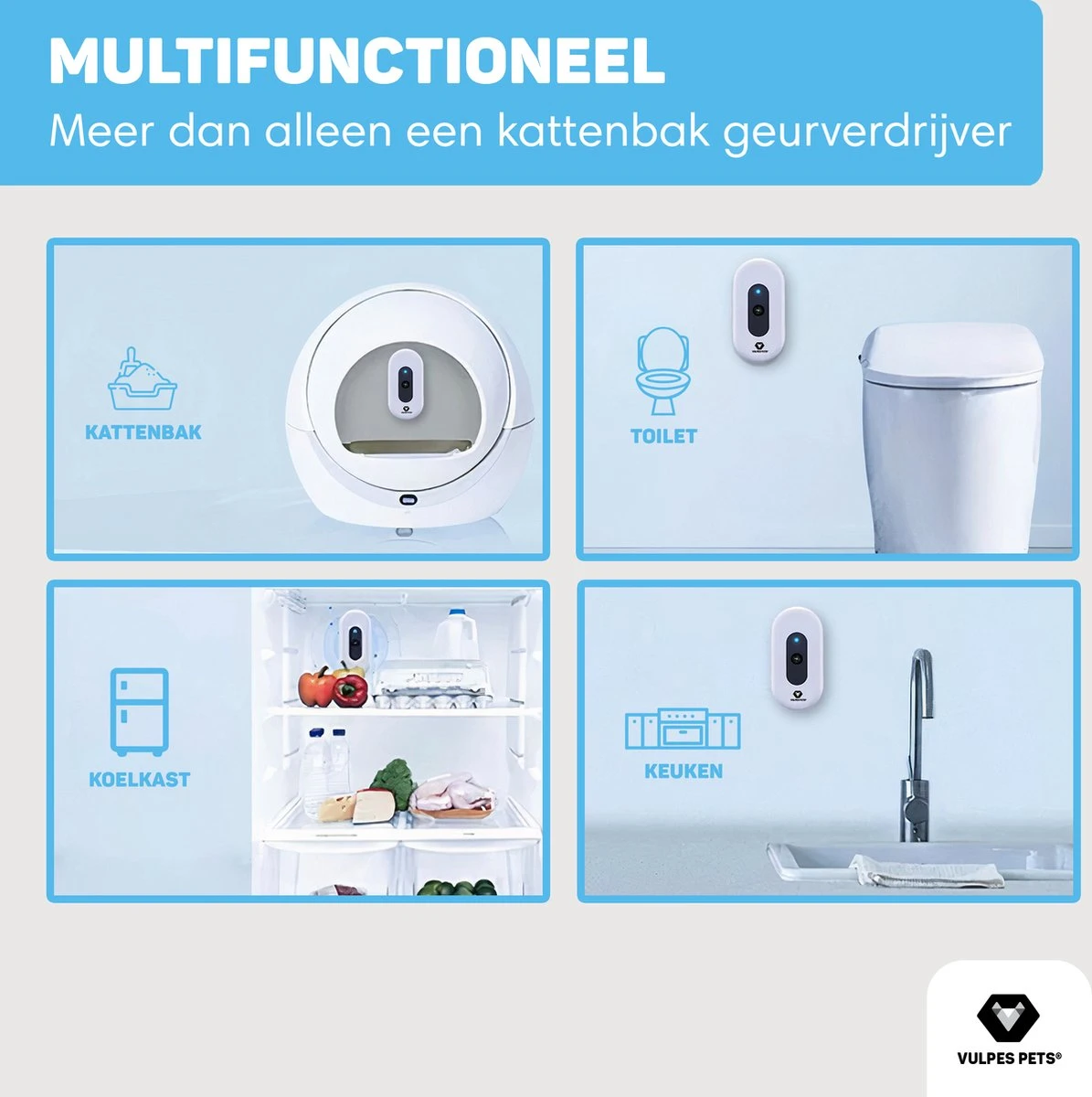 Vulpes Pets® Kattenbak Geurverdrijver PRO - Ozon En Negatieve Ionen Functie - Infraroodsensor - Oplaadbaar - Geurverwijderaar - Air Eliminator - Wit 11 Vulpes Pets® Kattenbak Geurverdrijver PRO - Ozon En Negatieve Ionen Functie - Infraroodsensor - Oplaadbaar - Geurverwijderaar - Air Eliminator - Wit - Afbeelding 10