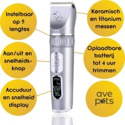 AVE Pets® Volledige Hondentondeuse Set Met Display - Draadloos Tondeuse - Scheerapparaat Voor Je Hond Of Kat - Huisdier Trimmer - Dierentondeuse - Dieren Verzorging 13 AVE Pets® Volledige Hondentondeuse Set Met Display - Draadloos Tondeuse - Scheerapparaat Voor Je Hond Of Kat - Huisdier Trimmer - Dierentondeuse - Dieren Verzorging -Hondenserie Winkel 1195x1200 5