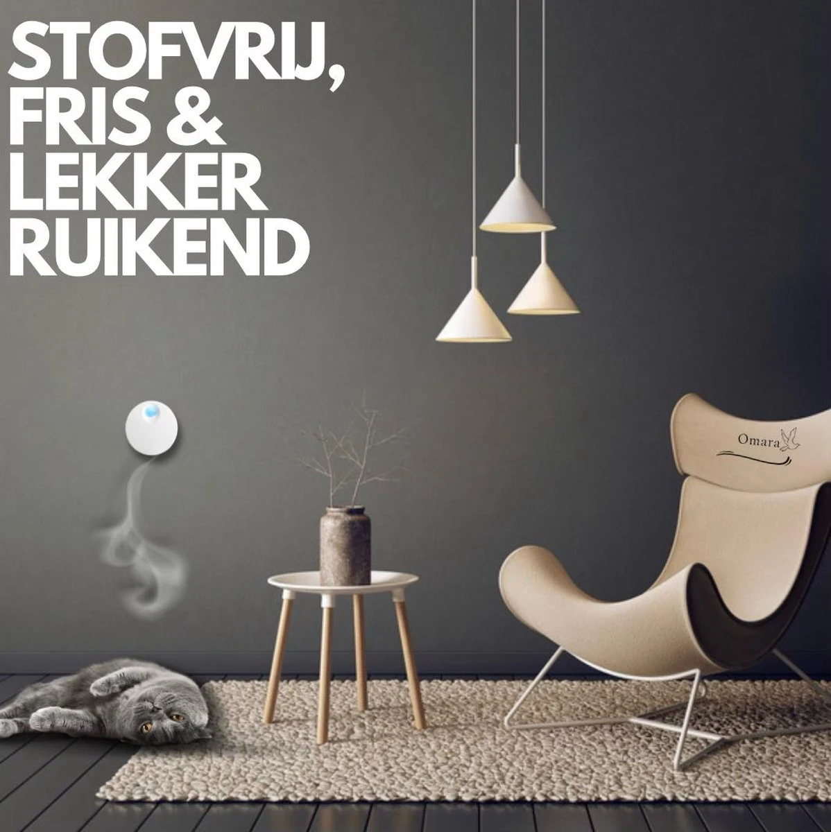 Omara Geurverdrijver – Kattenbak Geurverdrijver – 2023 Model- Oplaadbaar – 100% Krasvrij- Geurverwijderaar- Slimme Sensor 8 Omara Geurverdrijver – Kattenbak Geurverdrijver – 2023 Model- Oplaadbaar – 100% Krasvrij- Geurverwijderaar- Slimme Sensor - Afbeelding 6