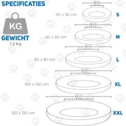 Pawzle Hondenmand - Donut Hondenkussen - Kattenmand - Bed Voor Honden & Katten - Wasbaar - 60cm - Zwart -Hondenserie Winkel 1199x1200