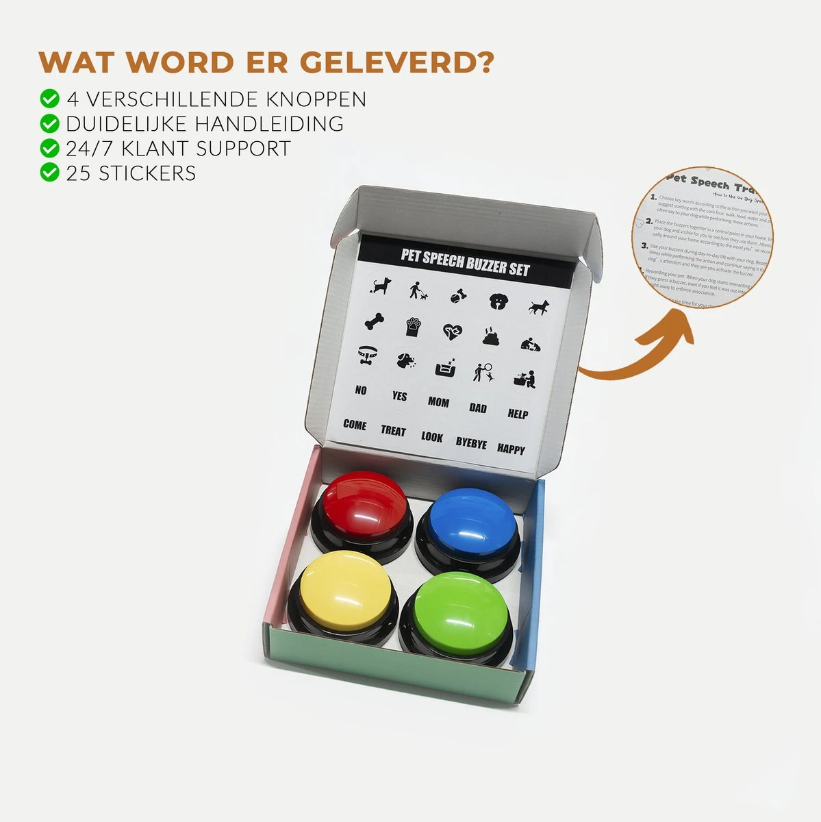 Praatknop Hond - Honden Praatknop - Dog Buttons - Hondenspeelgoed Intelligentie - Dogbuttons - Hondenspeelgoed - Praatknop Voor Honden - Honden Training 4 Praatknop Hond - Honden Praatknop - Dog Buttons - Hondenspeelgoed Intelligentie - Dogbuttons - Hondenspeelgoed - Praatknop Voor Honden - Honden Training - Afbeelding 2