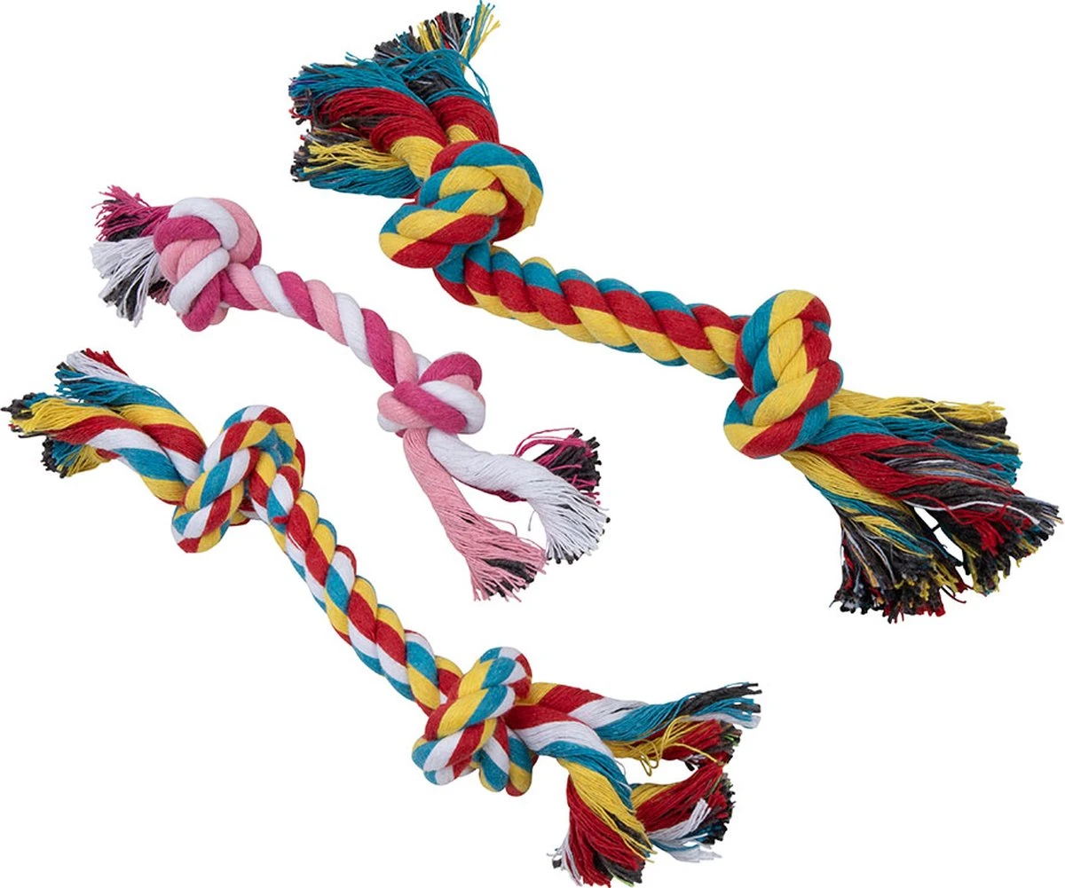 Speeltouw Hond - 3 Stuks - Speelgoed Hond - Flostouw - Hondenspeelgoed - Puppy - Trektouw 3 Speeltouw Hond - 3 Stuks - Speelgoed Hond - Flostouw - Hondenspeelgoed - Puppy - Trektouw