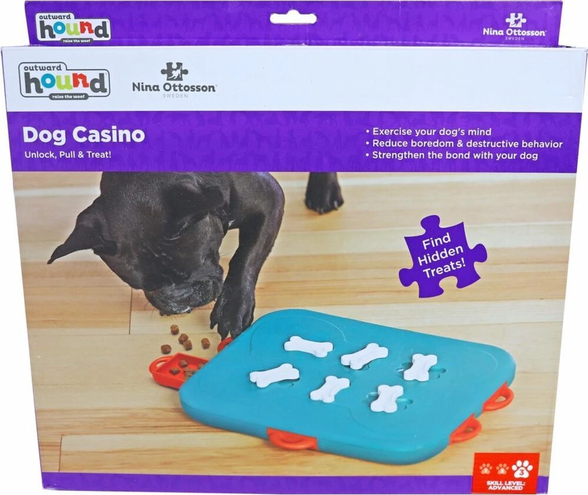 Nina Ottosson Dog Casino - Turquoise/Oranje - 31,5 X 26 X 4,5 Cm 3 Nina Ottosson Dog Casino - Turquoise/Oranje - 31,5 X 26 X 4,5 Cm