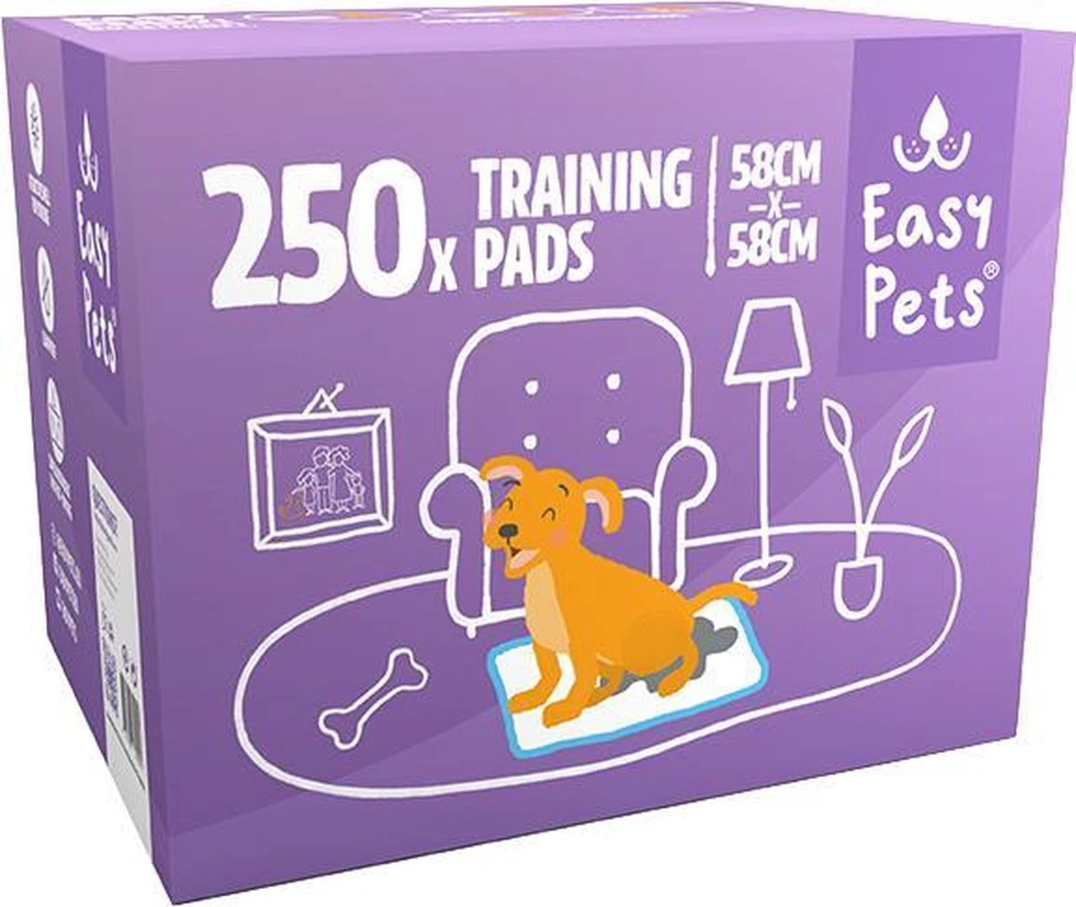 Easypets Puppy Training Pads - Zindelijkheidstraining - Hondentoilet - 58 X 58 Cm - 250 Stuks 3 Easypets Puppy Training Pads - Zindelijkheidstraining - Hondentoilet - 58 X 58 Cm - 250 Stuks