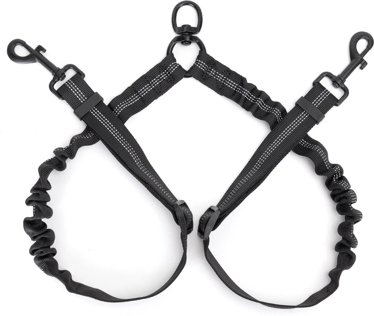 Nobleza Splitter Hondenriem - Dubbel Aanlijnriem Voor Honden - Splitter Verstelbaar - Zwart 3 Nobleza Splitter Hondenriem - Dubbel Aanlijnriem Voor Honden - Splitter Verstelbaar - Zwart