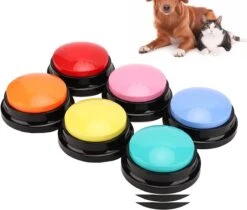 Marinjoc - Honden Praatknop - 1 Stuks Praatknop - Roze - Honden Training - Honden Knop Inspreekbaar - Soundbutton Met Geluid - Kerst - Schoen Cadeautje - Sinterklaas - Opneembare Knop - Honden Speelgoed - Huisdier - Gezelschapspel - 1 Knop
