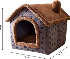 Château Animaux® Hondenhuis - Kattenhuis - 50 X 40x 46 Cm - Dierenhuis - Kattenhok - Hondentent - Hondenhuisjes Voor Binnen - Bruin -Hondenserie Winkel 1200x1022