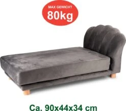 Maxxpro Katten- En Hondenbank - Grijs - Verhoogd Met Houten Poten - Fluweel Materiaal - 90 X 44 X 34 Cm - Huisdieren Tot 80 KG 14 Maxxpro Katten- En Hondenbank - Grijs - Verhoogd Met Houten Poten - Fluweel Materiaal - 90 X 44 X 34 Cm - Huisdieren Tot 80 KG -Hondenserie Winkel 1200x1056