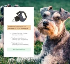 Dubbele Honden Riem – Leiband Hond – Hondenlijn – Looplijn Hond – 2 Honden – 3 Meter – Tot 12kg Per Hond – Reflecterende Lijnen – Met Zaklamp – 360° Draaien – Verstelbaar - Zwart 17 Dubbele Honden Riem – Leiband Hond – Hondenlijn – Looplijn Hond – 2 Honden – 3 Meter – Tot 12kg Per Hond – Reflecterende Lijnen – Met Zaklamp – 360° Draaien – Verstelbaar - Zwart -Hondenserie Winkel 1200x1087 10