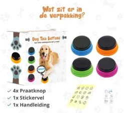 Praatknop Hond – Set Van 4 - Honden Speelgoed – Honden Training – Dogbuttons – Huisdier – Puppy Training - Hondenspeelgoed Intelligentie - Hond Opvoeden -Hondenserie Winkel 1200x1093 1