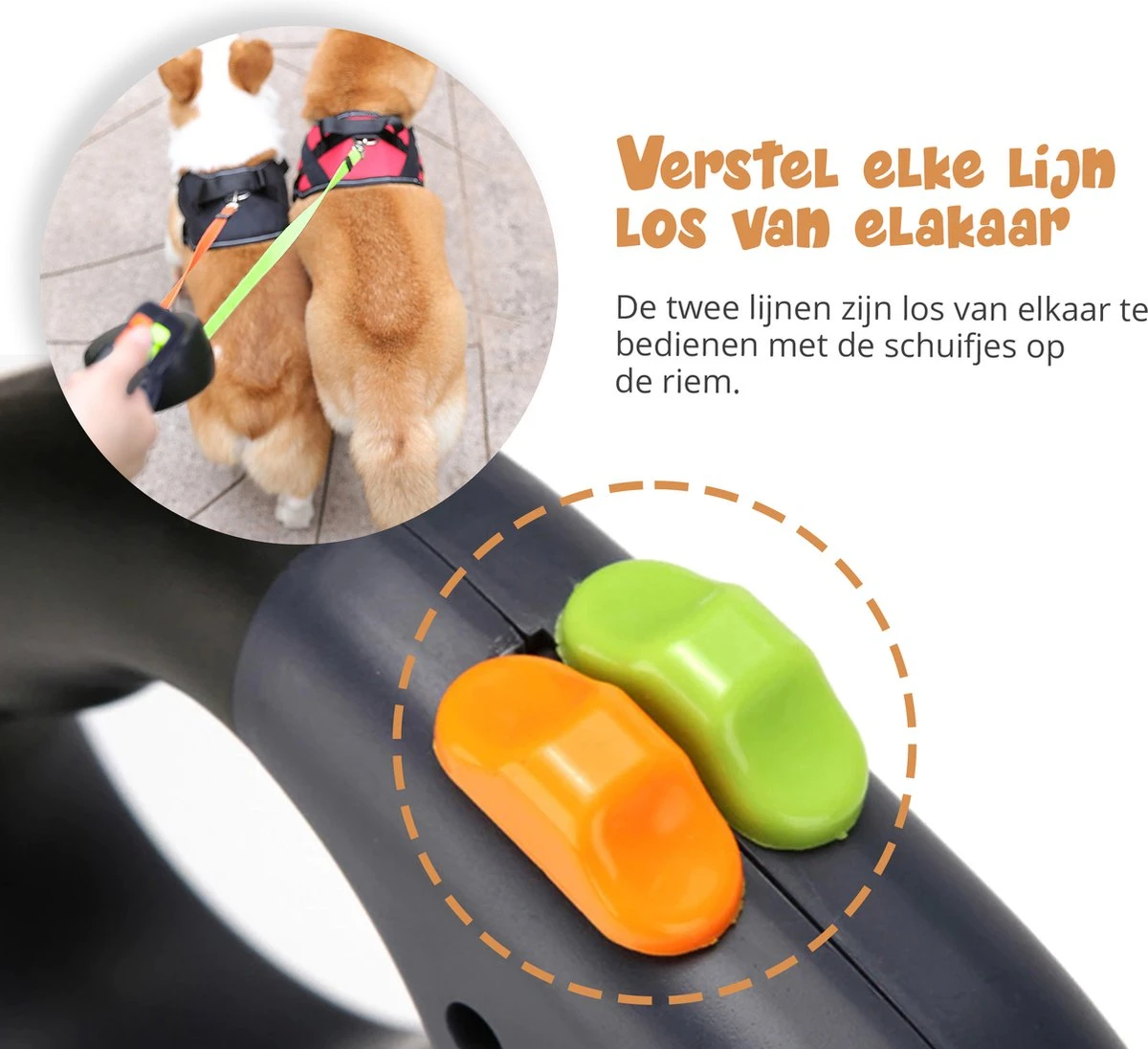 Dubbele Honden Riem – Leiband Hond – Hondenlijn – Looplijn Hond – 2 Honden – 3 Meter – Tot 12kg Per Hond – Reflecterende Lijnen – Met Zaklamp – 360° Draaien – Verstelbaar - Zwart 5 Dubbele Honden Riem – Leiband Hond – Hondenlijn – Looplijn Hond – 2 Honden – 3 Meter – Tot 12kg Per Hond – Reflecterende Lijnen – Met Zaklamp – 360° Draaien – Verstelbaar - Zwart - Afbeelding 3