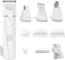 Revo Goods Professionele 4 In 1 Hondentondeuse Set -Ideaal Voor Honden En Andere Huisdieren - Slijper Inbegrepen -Draadloos - Ultra Stil