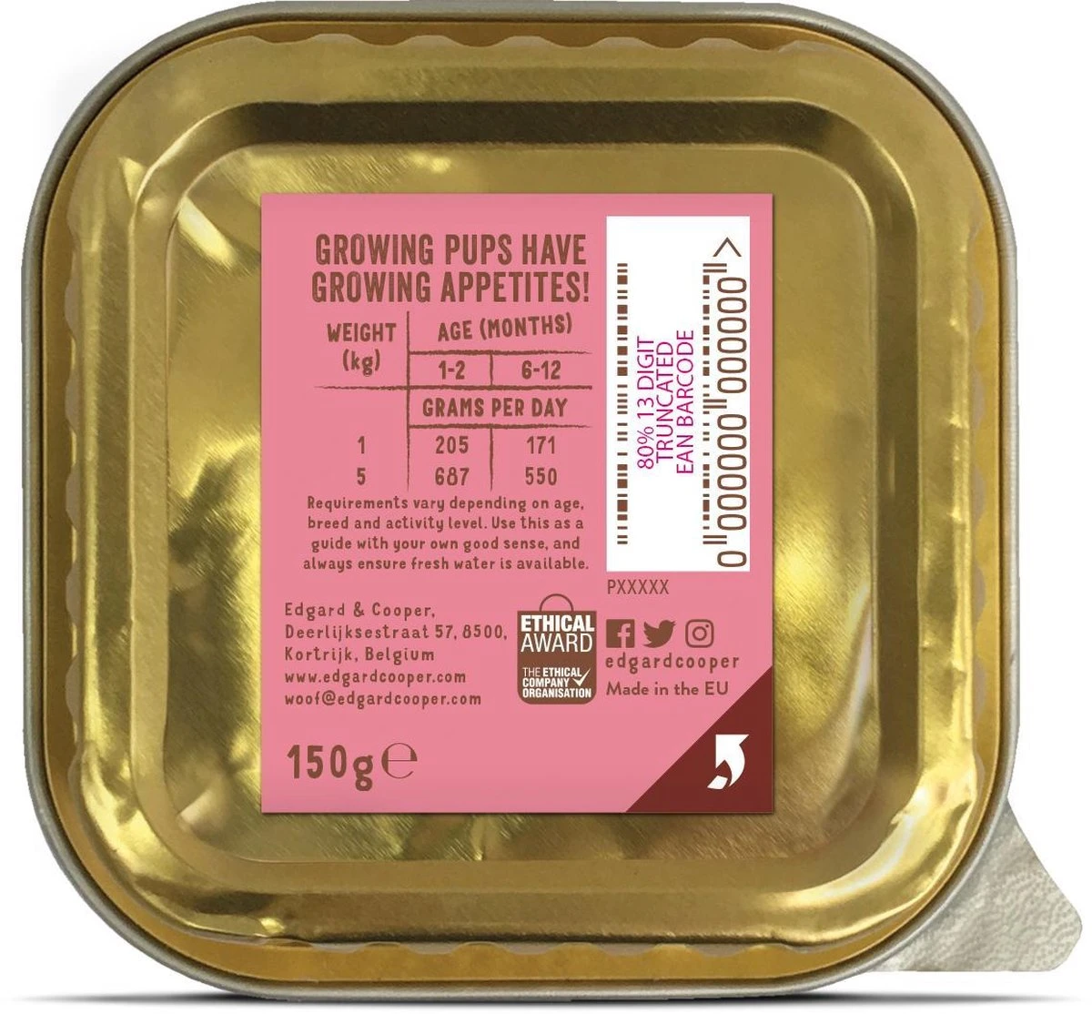 Edgard & Cooper Eend & Kip Kuipje- Voor Puppy's - Hondenvoer - 22 X 150g 8 Edgard & Cooper Eend & Kip Kuipje- Voor Puppy's - Hondenvoer - 22 X 150g - Afbeelding 6
