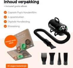 Captain Pup's Professionele Hondenföhn Met 4 Opzetstukken - Bijgeleverde Hondenborstel - Waterblazer Voor Honden - Zwart 15 Captain Pup's Professionele Hondenföhn Met 4 Opzetstukken - Bijgeleverde Hondenborstel - Waterblazer Voor Honden - Zwart -Hondenserie Winkel 1200x1116 4