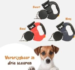 Dubbele Honden Riem – Leiband Hond – Hondenlijn – Looplijn Hond – 2 Honden – 3 Meter – Tot 12kg Per Hond – Reflecterende Lijnen – Met Zaklamp – 360° Draaien – Verstelbaar - Navy Blauw -Hondenserie Winkel 1200x1120 8