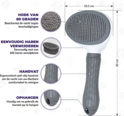 Kattenborstel - Hondenborstel - Pluizenverwijderaar - Haarverwijderaar Voor Huisdieren - Hondenkam - Kattenkam - Huisdierhaar Verwijderaar - Ontpluizer - Kattenhaar & Hondenhaar Verwijderaar - Voor Langharig & Kortharig - Grijs -Hondenserie Winkel 1200x1123 3