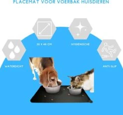 Winkrs - Placemat Voor Voerbak Van Hond Of Kat Huisdieren - Zwart Siliconen Waterdicht -Hondenserie Winkel 1200x1124