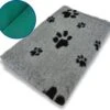 Vet Bed Grijs Met Voetprint Groene Rug 22mm 150x100 Cm -Hondenserie Winkel 1200x1139 2