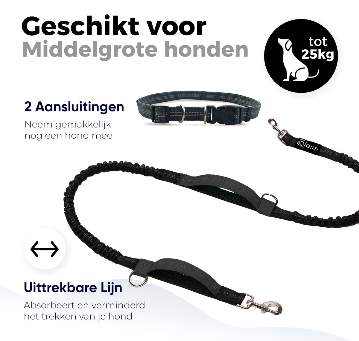 Canicross Looplijn Hond Met Heupriem Voor Hardlopen - Elastische Handsfree Hondenriem - Honden Trainingslijn - 150/210cm - Zwart 5 Canicross Looplijn Hond Met Heupriem Voor Hardlopen - Elastische Handsfree Hondenriem - Honden Trainingslijn - 150/210cm - Zwart - Afbeelding 3