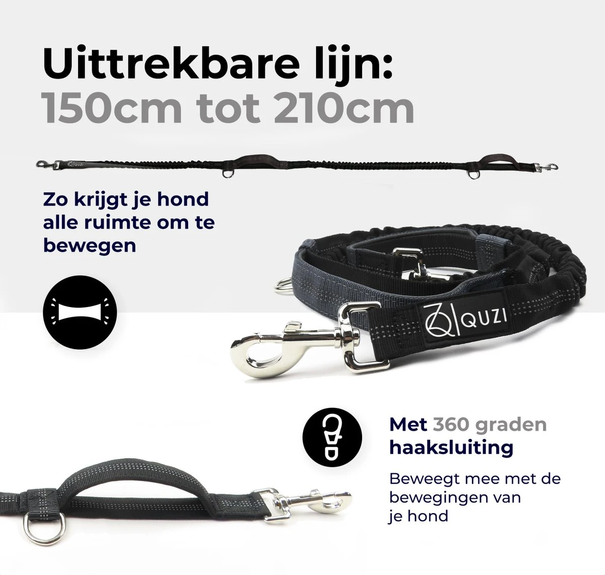 Canicross Looplijn Hond Met Heupriem Voor Hardlopen - Elastische Handsfree Hondenriem - Honden Trainingslijn - 150/210cm - Zwart 6 Canicross Looplijn Hond Met Heupriem Voor Hardlopen - Elastische Handsfree Hondenriem - Honden Trainingslijn - 150/210cm - Zwart - Afbeelding 4
