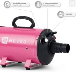 Nuvoo Professionele Hondenföhn / Waterblazer / Hondenborstel Met 3 Opzetstukken - Verstelbare Vermogen Tot 2200W - Warme / Koude Stand - Roze 13 Nuvoo Professionele Hondenföhn / Waterblazer / Hondenborstel Met 3 Opzetstukken - Verstelbare Vermogen Tot 2200W - Warme / Koude Stand - Roze -Hondenserie Winkel 1200x1140 3