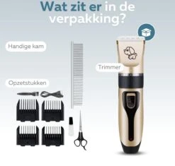 BYER Professionele Dieren Tondeuse Set - Voor Huisdieren Katten & Honden - Draadloos - Oplaadbare Pet Trimmer - Dog Tondeuze Clipper - 5 Standen & Vier Opzetkammen - Low Noise -Hondenserie Winkel 1200x1142 8