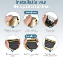 BYER Professionele Dieren Tondeuse Set - Voor Huisdieren Katten & Honden - Draadloos - Oplaadbare Pet Trimmer - Dog Tondeuze Clipper - 5 Standen & Vier Opzetkammen - Low Noise -Hondenserie Winkel 1200x1148 7