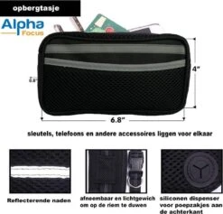 Looplijn Met Heupriem Hands Free - Hondenriem - Reflecterende Hardloopband -Elastische Leiband - Heuptas En Flessenhouder - Zwart - 150 Cm Tot 210 Cm -Hondenserie Winkel 1200x1152 5