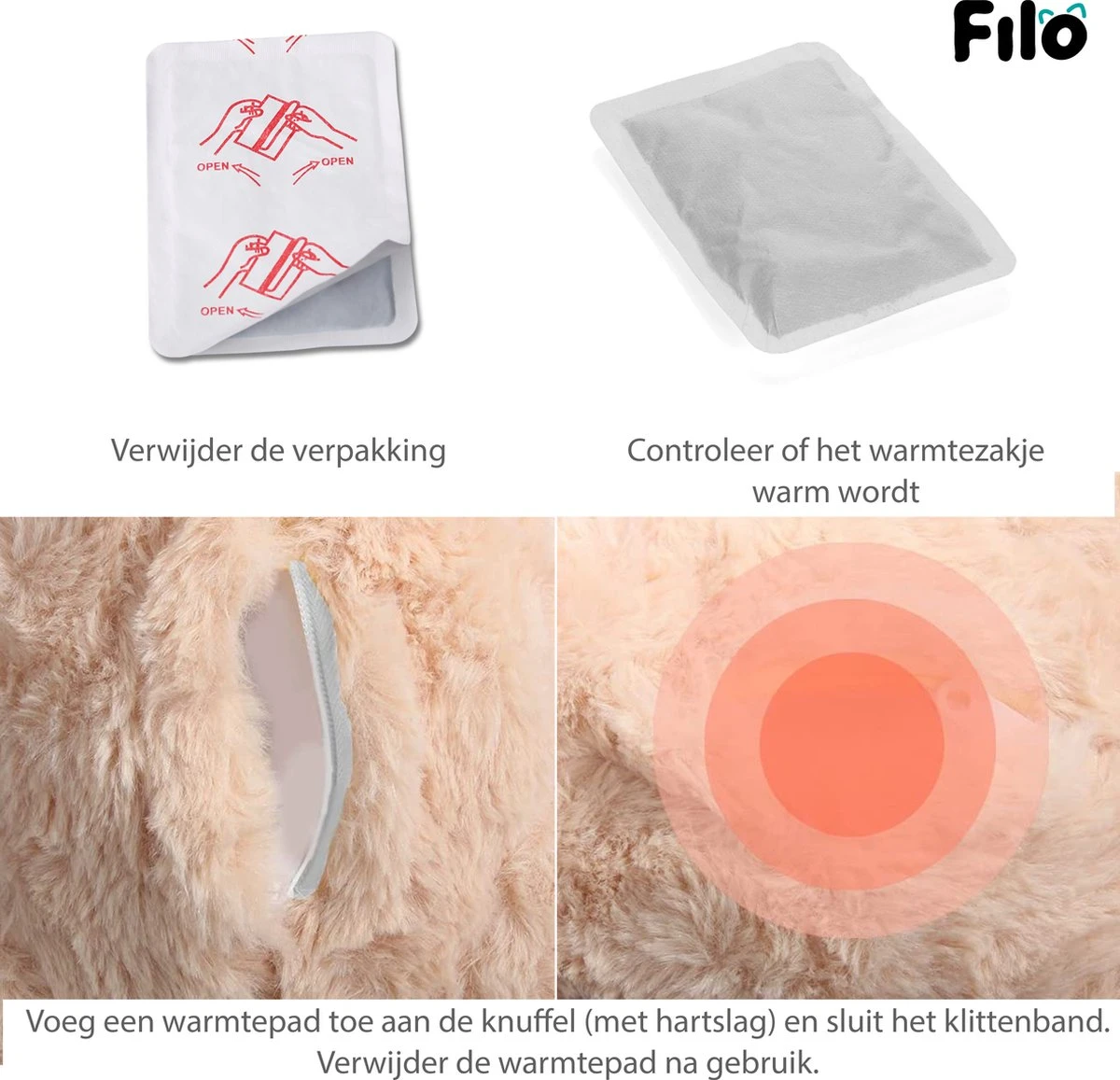 Filo Hondenknuffel Met Hartslag En Warmtebron - Hartslagknuffel Hondenspeelgoed Snuggle Puppy - Knuffel Met Hartslag - Heartbeat Knuffel Hond 4 Filo Hondenknuffel Met Hartslag En Warmtebron - Hartslagknuffel Hondenspeelgoed Snuggle Puppy - Knuffel Met Hartslag - Heartbeat Knuffel Hond - Afbeelding 2