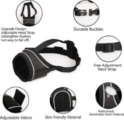 Merkloos Hoog Kwaliteit Muilkorf Met Bedrukt Patroon - Muilkorf Hond - Hondensnuit - Anti Blaf En Bijt - Voor Kleine En Grote Honden Maat M Zwart Reflecterend -Hondenserie Winkel 1200x1160 10