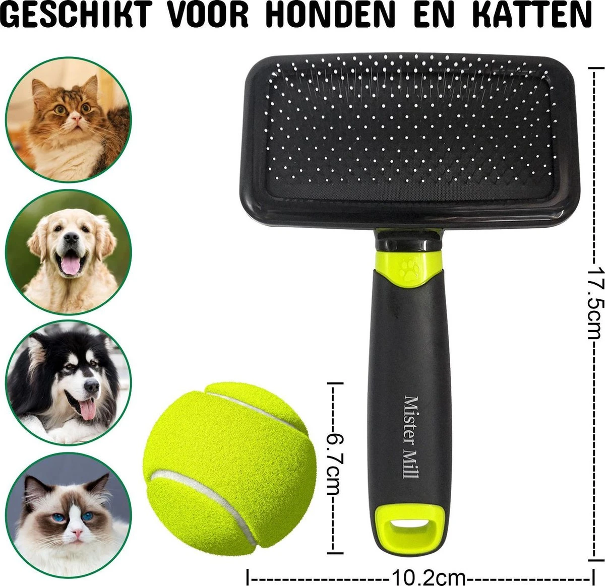 Mister Mill Professionele Set Slicker Honden Kattenborstel Plus Nagelknipper Plus Ondervacht Kam 11 Mister Mill Professionele Set Slicker Honden Kattenborstel Plus Nagelknipper Plus Ondervacht Kam - Afbeelding 9