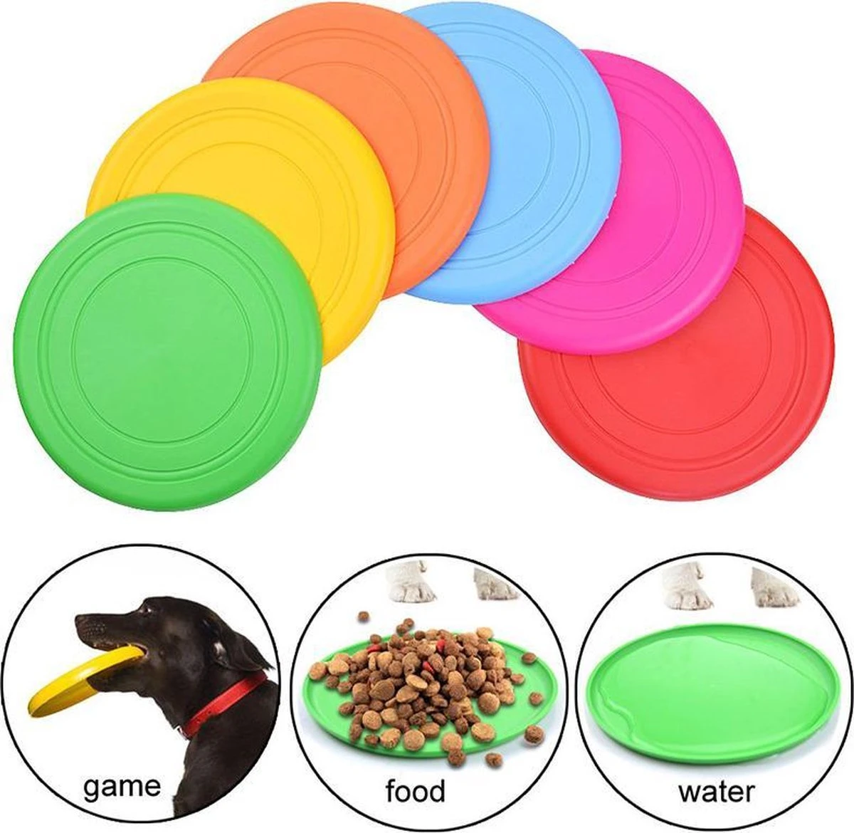 Merkloos Honden Frisbee | Honden Speelgoed | Rood 3 Merkloos Honden Frisbee | Honden Speelgoed | Rood