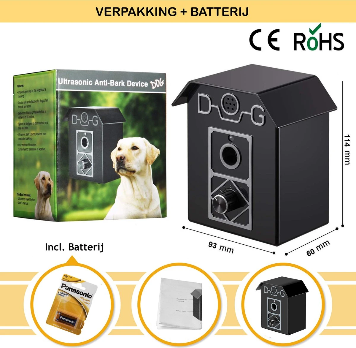 Merkloos Barky® Anti Blaf Apparaat Honden Ultrasoon Hondentrainer Incl Batterij - Anti Blafband Alternatief Veilig & Diervriendelijk - Dog Anti Bark Control 7 Merkloos Barky® Anti Blaf Apparaat Honden Ultrasoon Hondentrainer Incl Batterij - Anti Blafband Alternatief Veilig & Diervriendelijk - Dog Anti Bark Control - Afbeelding 5