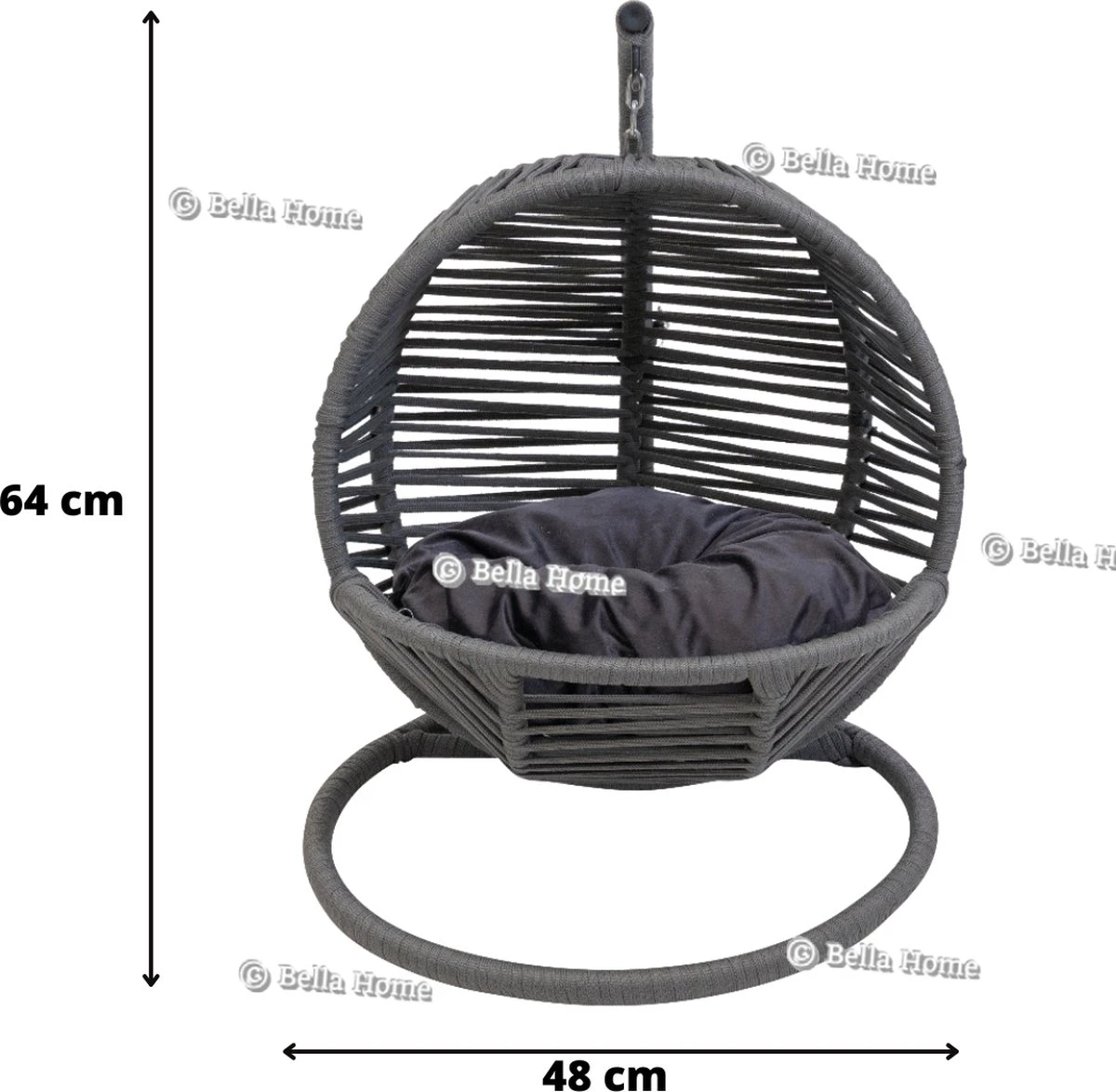 Merkloos Mini Hangstoel Swing Simba Kat / Hond Grijs 6 Merkloos Mini Hangstoel Swing Simba Kat / Hond Grijs - Afbeelding 4